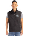 Cleveland Browns Monochromatic Cutter & Buck Charter Recycled Packable Mens Big & Tall Full Zip Vest Black Front Thumbnail Image