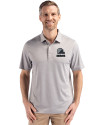 Cleveland Browns Mono Cutter & Buck Forge Epic Confidence Fine Line Stripe Stretch Recycled Mens Polo Polished/White Front Thumbnail Image