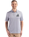 View image 4: Cleveland Browns Monochromatic Cutter & Buck Pike Recycled Diamond Dot Print Mens Big & Tall Polo Black Front