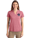 Binghamton Rumble Ponies Cutter & Buck Forge Eco Heathered Stretch Womens Blade Top Cardinal Red Heather Front Thumbnail Image