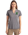 View image 1: Dayton Dragons Cutter & Buck Forge Recycled Four-Way Stretch Heathered Womens Blade Top Charcoal Heather Front