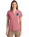 Charlotte Knights Cutter & Buck Forge Eco Heathered Stretch Womens Blade Top Cardinal Red Heather Front Thumbnail Image