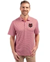 Arkansas State Red Wolves Cutter & Buck Forge Eco Double Stripe Stretch Recycled Mens Polo Cardinal Red/White Front Thumbnail Image