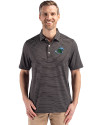 Tulane Green Wave Cutter & Buck Forge Epic Confidence Fine Line Stripe Stretch Recycled Mens Polo Black/White Front Thumbnail Image