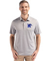 Memphis Tigers Cutter & Buck Forge Epic Confidence Fine Line Stripe Stretch Recycled Mens Polo Polished/White Front Thumbnail Image