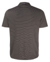 Nebraska Cornhuskers College Vault Cutter & Buck Forge Epic Confidence Fine Line Stripe Stretch Recycled Mens Polo Black/White Mannequin Back Thumbnail Image