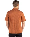 View image 13: Texas Longhorns Alumni Cutter & Buck Forge Recycled Fine Line Stripe Four-Way Stretch Mens Polo Texas Orange/White Back