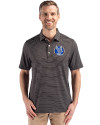 Air Force Falcons College Vault Cutter & Buck Forge Epic Confidence Fine Line Stripe Stretch Recycled Mens Polo Black/White Front Thumbnail Image
