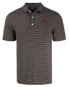 FSU Bobby Bowden Cutter & Buck Forge Epic Confidence Fine Line Stripe Stretch Recycled Mens Polo Black/White Mannequin Thumbnail Image