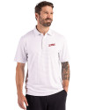 SMU Mustangs College Vault Cutter & Buck Forge Epic Confidence Fine Line Stripe Stretch Recycled Mens Polo White/Polished Front Thumbnail Image