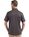 Tuskegee Golden Tigers Cutter & Buck Forge Epic Confidence Fine Line Stripe Stretch Recycled Mens Polo Black/White Back Thumbnail Image