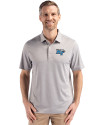 Middle Tennessee Blue Raiders Cutter & Buck Forge Epic Confidence Fine Line Stripe Stretch Recycled Mens Polo Polished/White Front Thumbnail Image