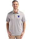 Embry-Riddle Eagles Cutter & Buck Forge Epic Confidence Fine Line Stripe Stretch Recycled Mens Polo Polished/White Front Thumbnail Image