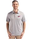 New Mexico State Aggies College Vault Cutter & Buck Forge Epic Confidence Fine Line Stripe Stretch Recycled Mens Polo Polished/White Front Thumbnail Image