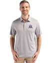 Northwestern Wildcats College Vault Cutter & Buck Forge Epic Confidence Fine Line Stripe Stretch Recycled Mens Polo Polished/White Front Thumbnail Image