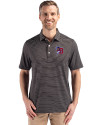 Buffalo Bisons Cutter & Buck Forge Epic Confidence Fine Line Stripe Stretch Recycled Mens Polo Black/White Front Thumbnail Image