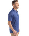 Hartford Yard Goats Cutter & Buck Forge Epic Confidence Fine Line Stripe Stretch Recycled Mens Polo Tour Blue/White Side Thumbnail Image