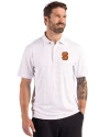 Syracuse Orange Cutter & Buck Forge Epic Confidence Fine Line Stripe Stretch Recycled Mens Polo White/Polished Front Thumbnail Image