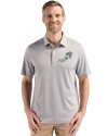 NDSU Bison Vintage Cutter & Buck Forge Epic Confidence Fine Line Stripe Stretch Recycled Mens Polo Polished/White Front Thumbnail Image