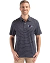 UTSA Roadrunners Cutter & Buck Forge Epic Confidence Fine Line Stripe Stretch Recycled Mens Polo Navy Blue/White Front Thumbnail Image