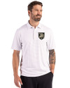 Army Black Knights Cutter & Buck Forge Epic Confidence Fine Line Stripe Stretch Recycled Mens Polo White/Polished Front Thumbnail Image