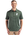 Charlotte 49ers Cutter & Buck Forge Epic Confidence Fine Line Stripe Stretch Recycled Mens Polo Hunter/White Front Thumbnail Image