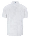 Navy Midshipmen Cutter & Buck Forge Epic Confidence Fine Line Stripe Stretch Recycled Mens Polo White/Polished Mannequin Back Thumbnail Image