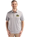 Drexel Dragons Cutter & Buck Forge Epic Confidence Fine Line Stripe Stretch Recycled Mens Polo Polished/White Front Thumbnail Image