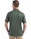 NDSU Bison Cutter & Buck Forge Epic Confidence Fine Line Stripe Stretch Recycled Mens Polo Hunter/White Back Thumbnail Image