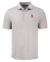 View image 11: Oklahoma State Cowboys Wrestling Pete Cutter & Buck Forge Recycled Fine Line Stripe Four-Way Stretch Mens Polo Polished/White Mannequin