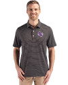 Stephen F Austin Lumberjacks Cutter & Buck Forge Epic Confidence Fine Line Stripe Stretch Recycled Mens Polo Black/White Front Thumbnail Image