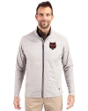 Arkansas State Red Wolves Cutter & Buck Adapt Eco Knit Hybrid Recycled Mens Big & Tall Full Zip Jacket Polished Medium Gray Front Thumbnail Image