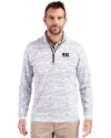 Jackson State Tigers Cutter & Buck Traverse Stretch Eco Camo Print Quarter Zip Mens Big and Tall Pullover Charcoal Front Thumbnail Image
