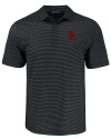 USC Trojans Cutter & Buck Pike Eco Shadow Check Print Recycled Mens Big & Tall Polo Black Mannequin Thumbnail Image