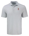 Oklahoma State Cowboys Wrestling Pete Cutter & Buck Pike Eco Diamond Dot Print Recycled Mens Big & Tall Polo Polished Medium Gray Mannequin Thumbnail Image
