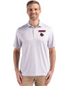 Louisville Cardinals Cutter & Buck Pike Eco Diamond Dot Print Recycled Mens Big & Tall Polo Polished Medium Gray Front Thumbnail Image
