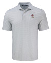 Louisville Cardinals College Vault Cutter & Buck Pike Eco Diamond Dot Print Recycled Mens Big & Tall Polo Polished Medium Gray Mannequin Thumbnail Image