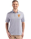 Tennessee Volunteers Cutter & Buck Pike Eco Diamond Dot Print Recycled Mens Big & Tall Polo Black Front Thumbnail Image