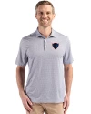 DePaul Blue Demons Cutter & Buck Pike Eco Diamond Dot Print Recycled Mens Big & Tall Polo Black Front Thumbnail Image
