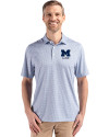 Michigan Wolverines Alumni Cutter & Buck Pike Eco Diamond Dot Print Recycled Mens Big & Tall Polo Navy Blue Front Thumbnail Image