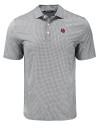 Nebraska Cornhuskers College Vault Cutter & Buck Pike Eco Diamond Dot Print Recycled Mens Big & Tall Polo Black Mannequin Thumbnail Image