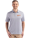 Idaho State Bengals College Vault Cutter & Buck Pike Eco Diamond Dot Print Recycled Mens Big & Tall Polo Black Front Thumbnail Image