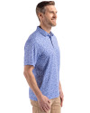 Louisiana Tech Bulldogs Cutter & Buck Pike Eco Flora Print Recycled Mens Big & Tall Polo Chelan Blue Side Thumbnail Image