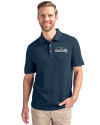Seattle Seahawks Cutter & Buck Advantage Eco Tri-Blend Pique Mens Polo Liberty Navy Front Thumbnail Image