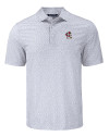 Louisville Cardinals College Vault Cutter & Buck Pike Eco Flora Print Recycled Mens Big & Tall Polo Polished Medium Gray Mannequin Thumbnail Image