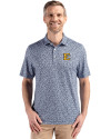 ETSU Buccaneers Cutter & Buck Pike Eco Flora Print Recycled Mens Big & Tall Polo Navy Blue Front Thumbnail Image