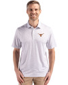 Texas Longhorns Cutter & Buck Pike Eco Flora Print Recycled Mens Big & Tall Polo Polished Medium Gray Front Thumbnail Image