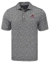 FSU Bobby Bowden Cutter & Buck Pike Eco Flora Print Recycled Mens Big & Tall Polo Black Mannequin Thumbnail Image