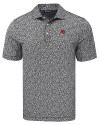 Nebraska Cornhuskers College Vault Cutter & Buck Pike Eco Flora Print Recycled Mens Big & Tall Polo Black Mannequin Thumbnail Image