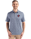 Jacksonville Jumbo Shrimp Cutter & Buck Pike Eco Flora Print Recycled Mens Big & Tall Polo Navy Blue Front Thumbnail Image